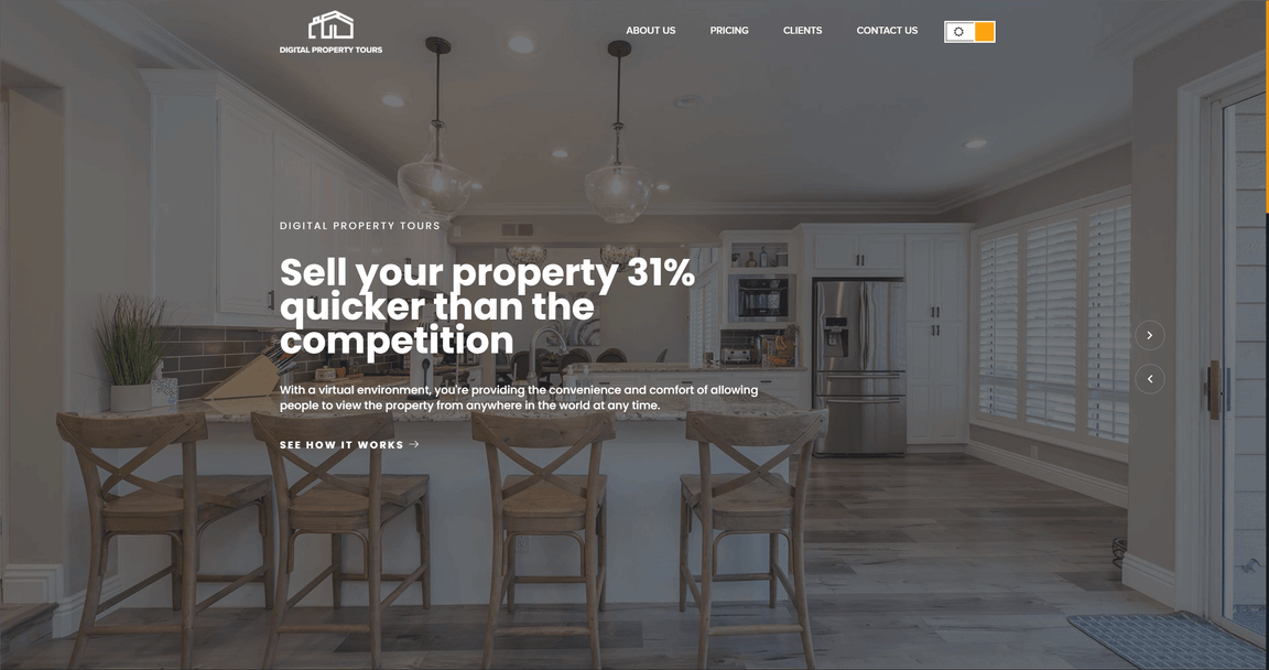 What you see when you first land on Digital Property Tour's website